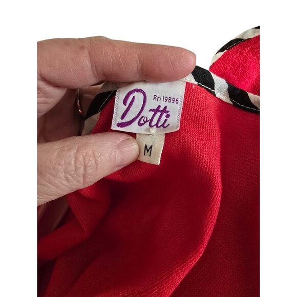 Dotti Red Wrap Terrycloth Cover-Up W/ Black & White Trim Medium Lightweight & St - Picture 3 of 8